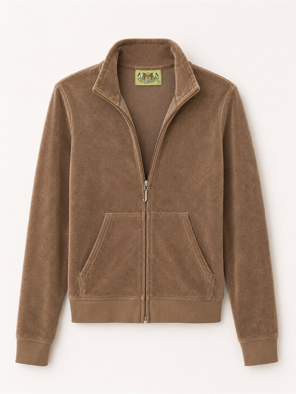 Juicy Couture Women's Brown Terry Zip-Up Jacket
